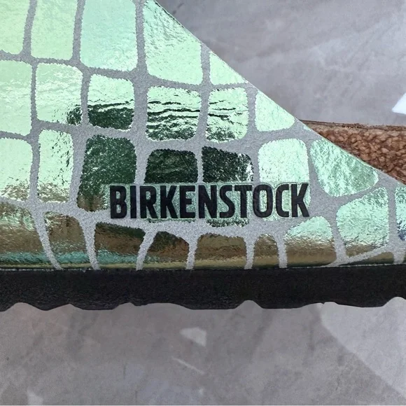 Women’s Birkenstock Arizona Gator Gleam Mineral Two-Strap Sandal Size 39 / 8-8.5 - Picture 8 of 14